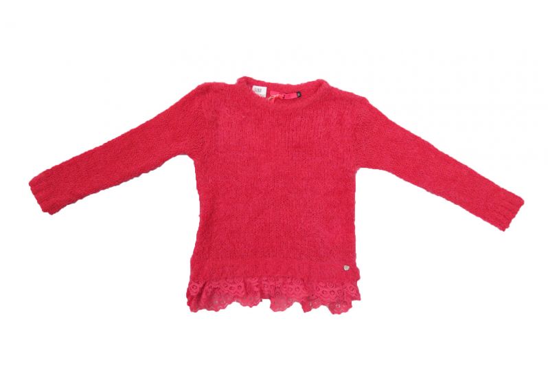 Sweater Lana Mohair Suave con Puntilla