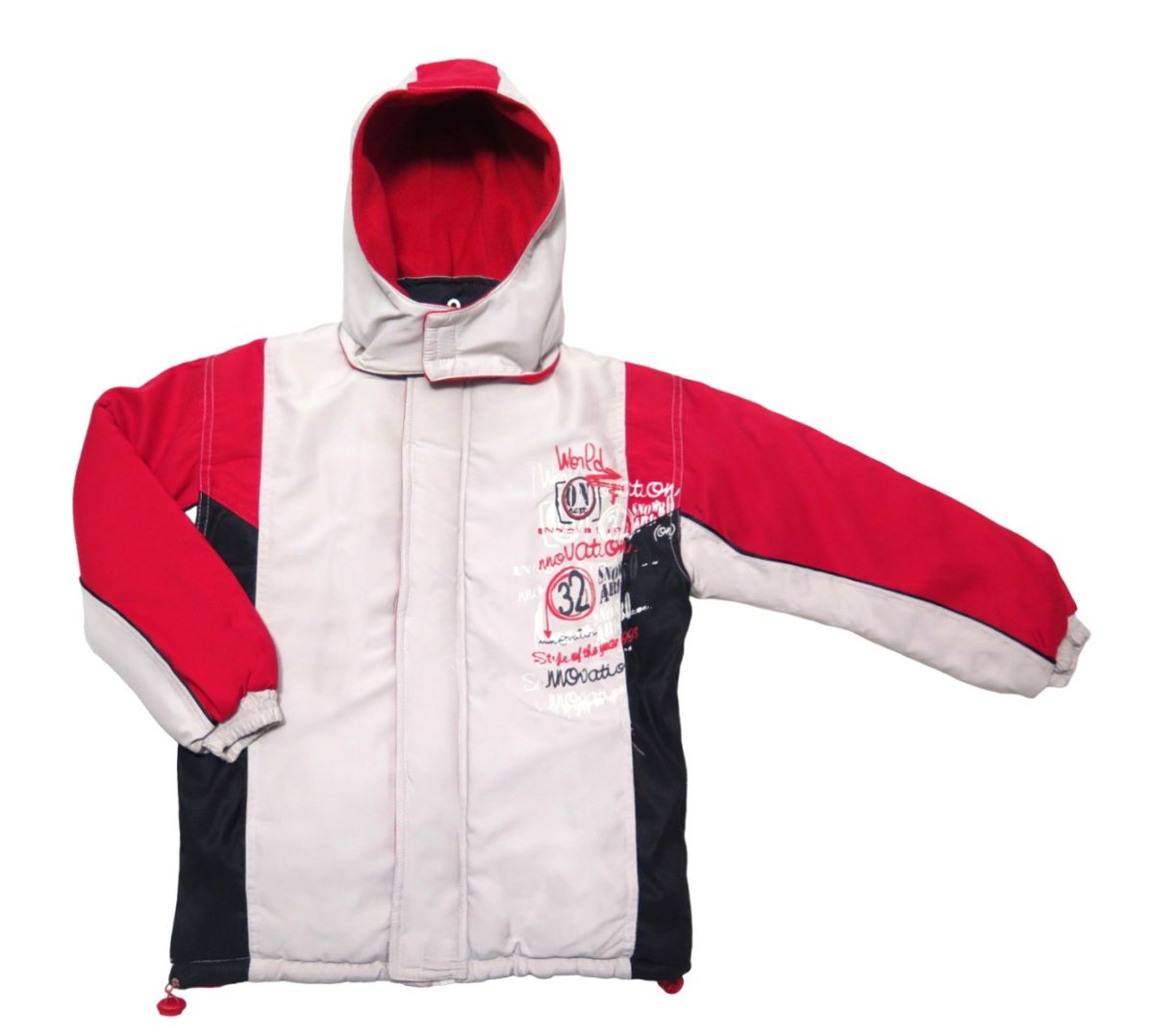 Campera de Gabardina Forrada en Polar Estampado Combinada