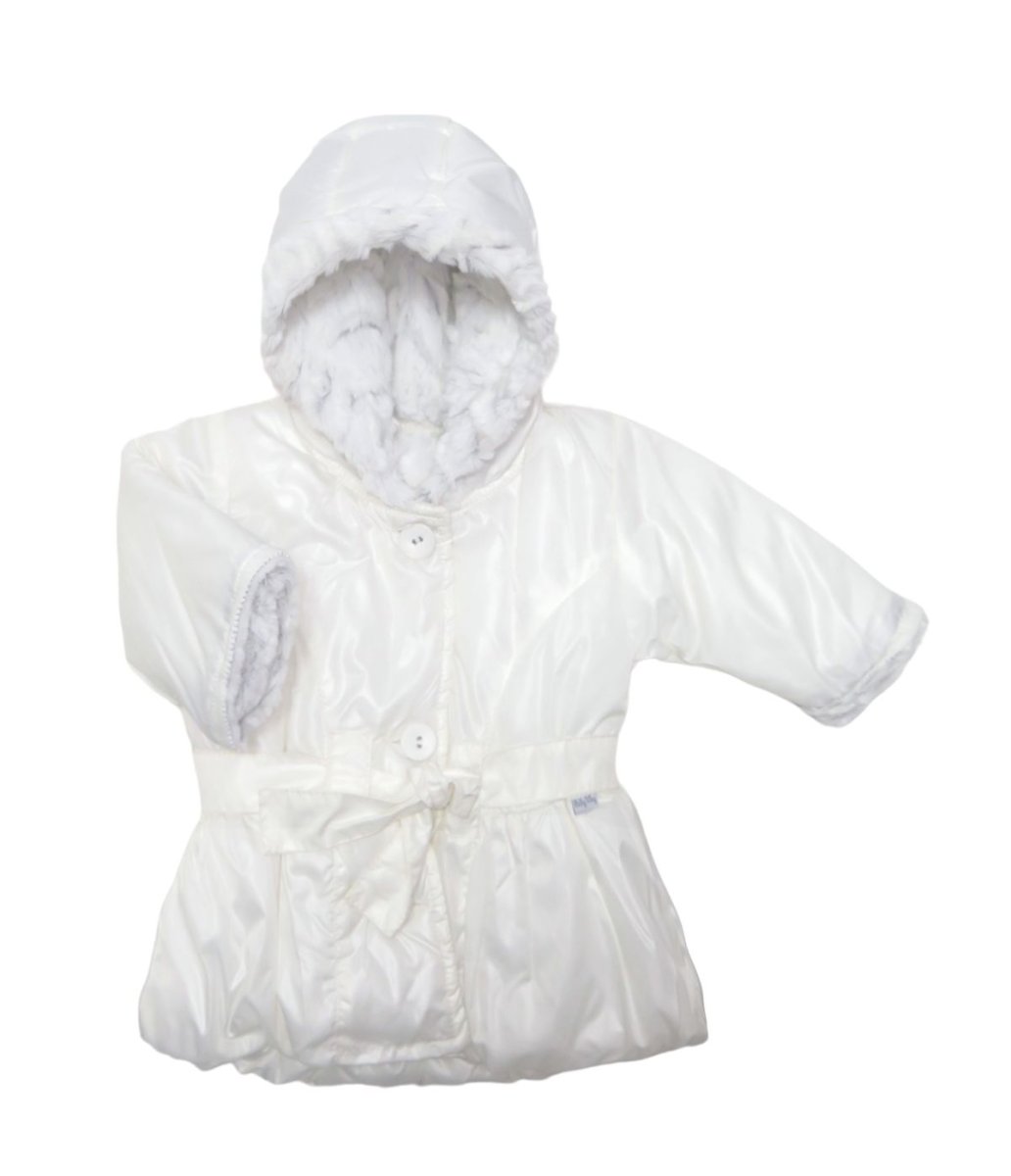 Campera con Capucha con Piel - Silver