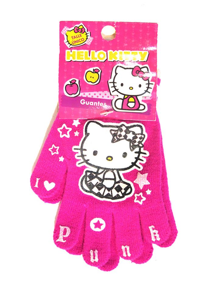 Guante Personaje Tejido Estampado Hello Kitty  I Love Punk