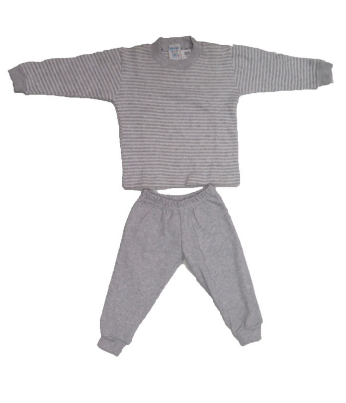 Pijama Invierno Remera Manga Larga Rayada y Pantalon