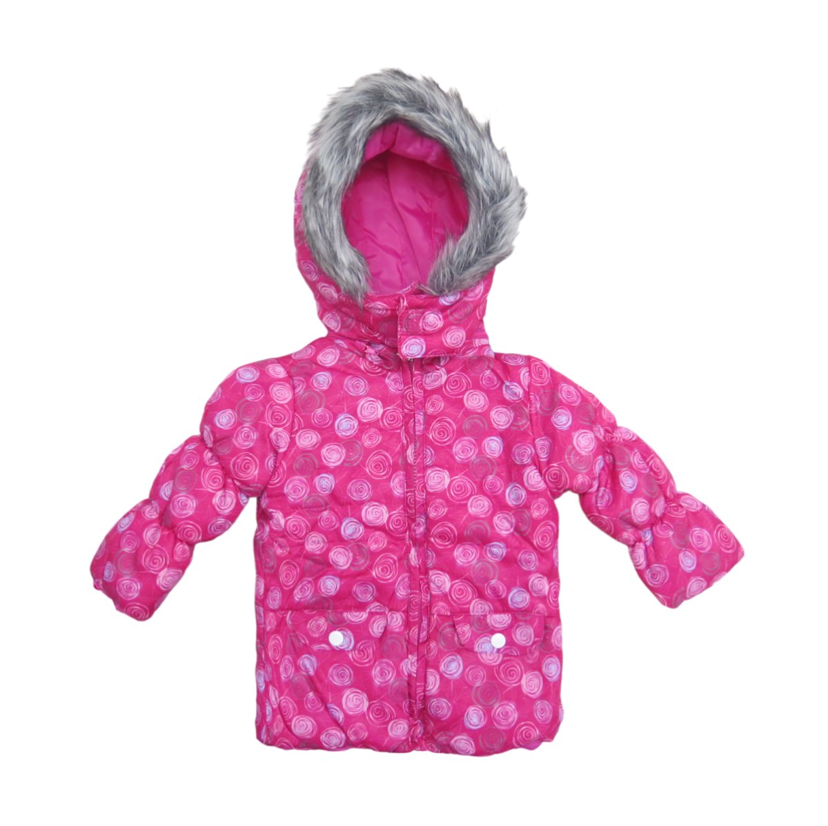 Campera Reversible Estampada Con Capucha