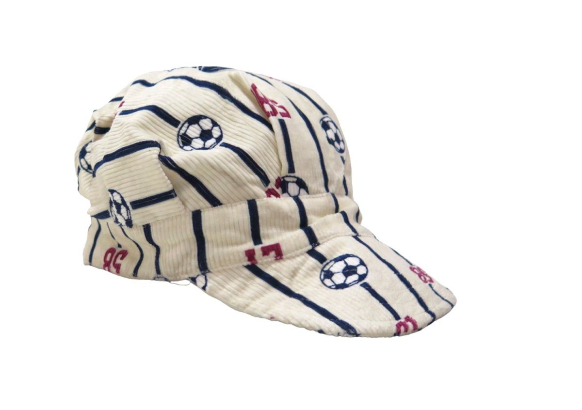 Gorro Cap de Corderoy Estampado Pelotas de Futbol