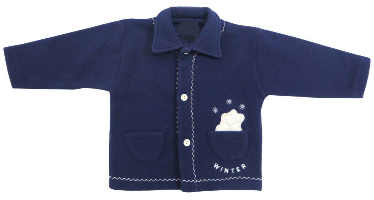 Campera de Polar con Botones y Oso Bordado