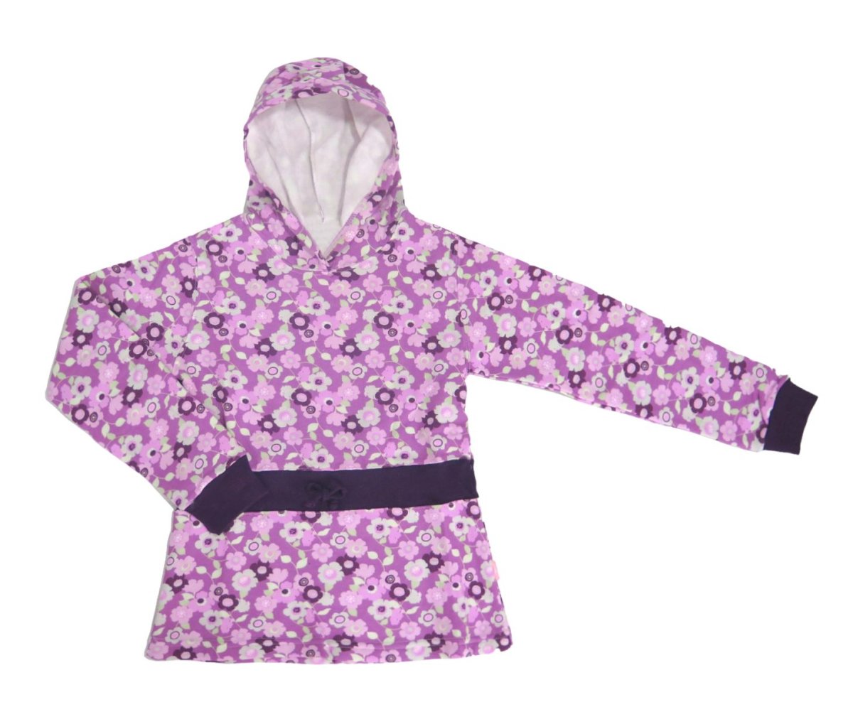 Buzo Frizado  Estampado Floreado con detalle en cintura con Capucha