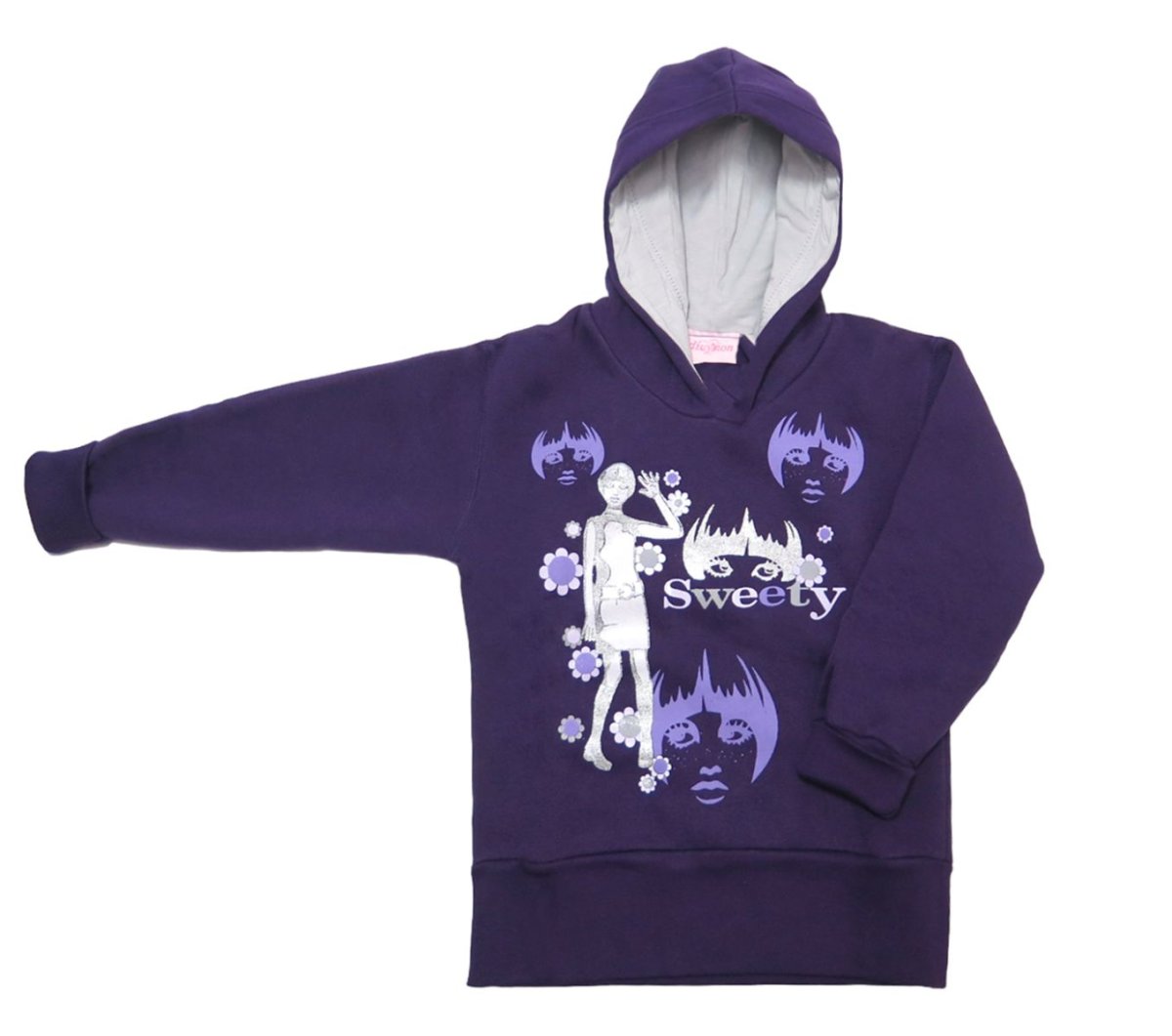 Buzo Frizado Estampado "Sweety" Con Capucha