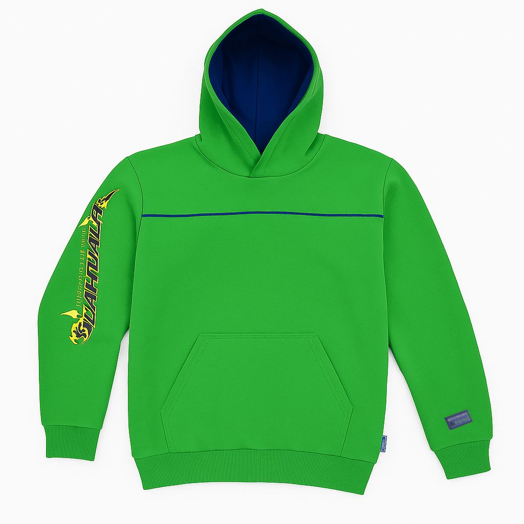 Buzo Frizado con Capucha con Estampado de Dragon en la Espalda