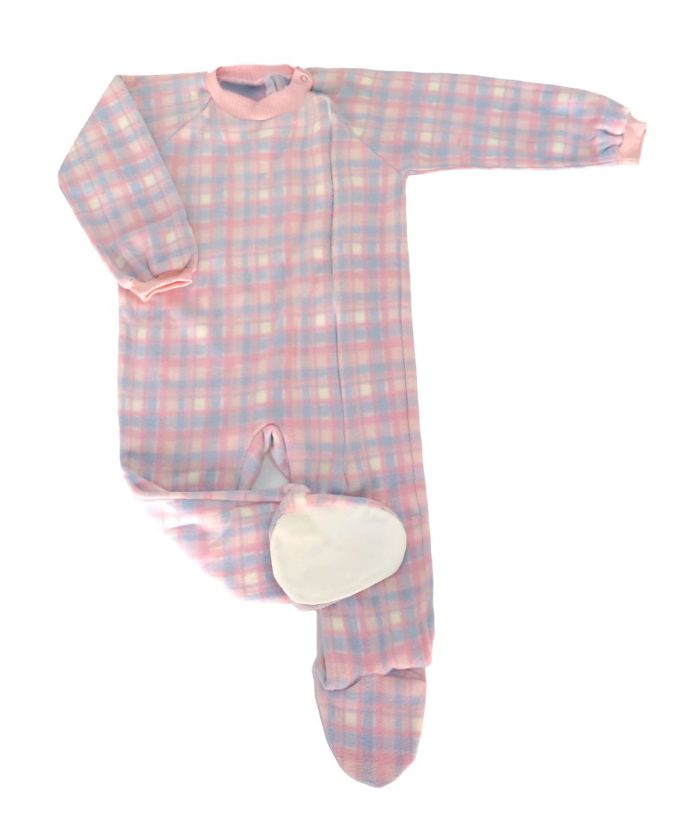 Enterito Polar Estampado Escoces con Pies de Cuerina