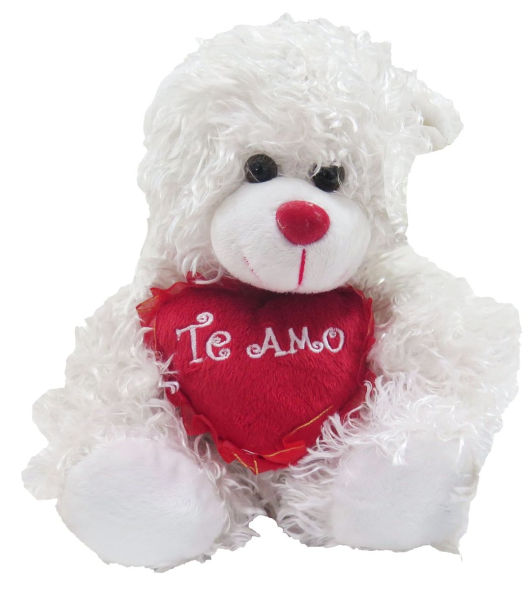 Peluche de Oso Simil Piel con Corazon Bordado "Te Amo"