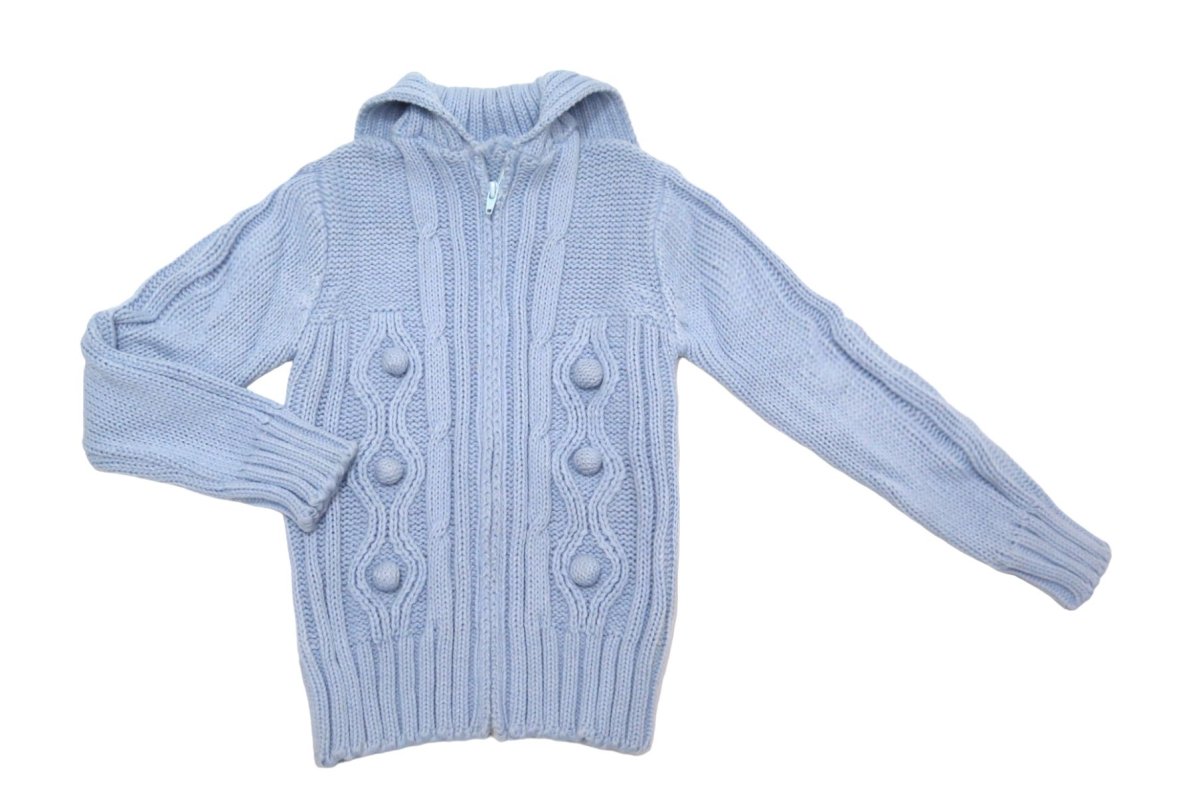 Saco Tejido con Cierre y Pom Pon