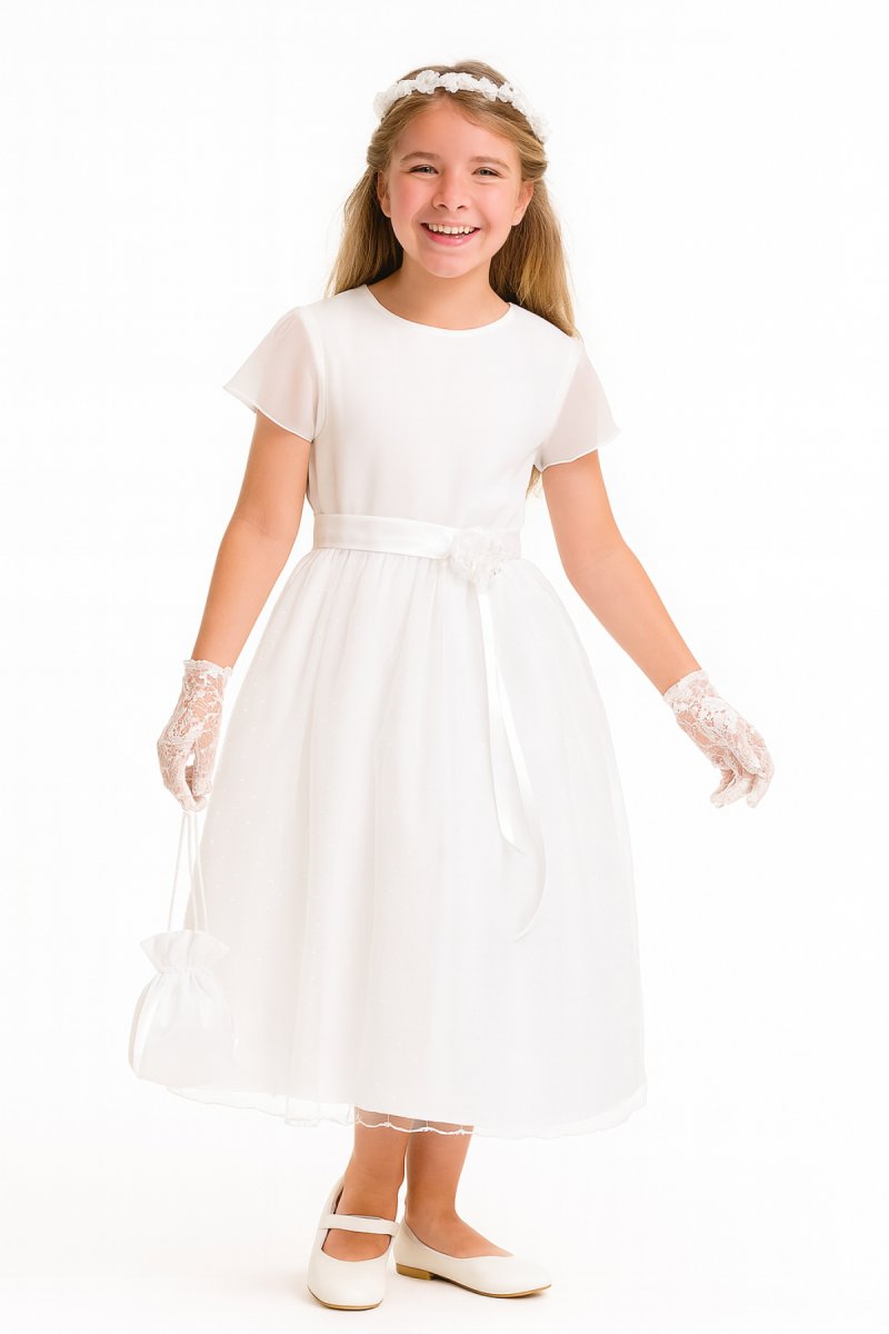 Vestido de Comunión Falda Bordada