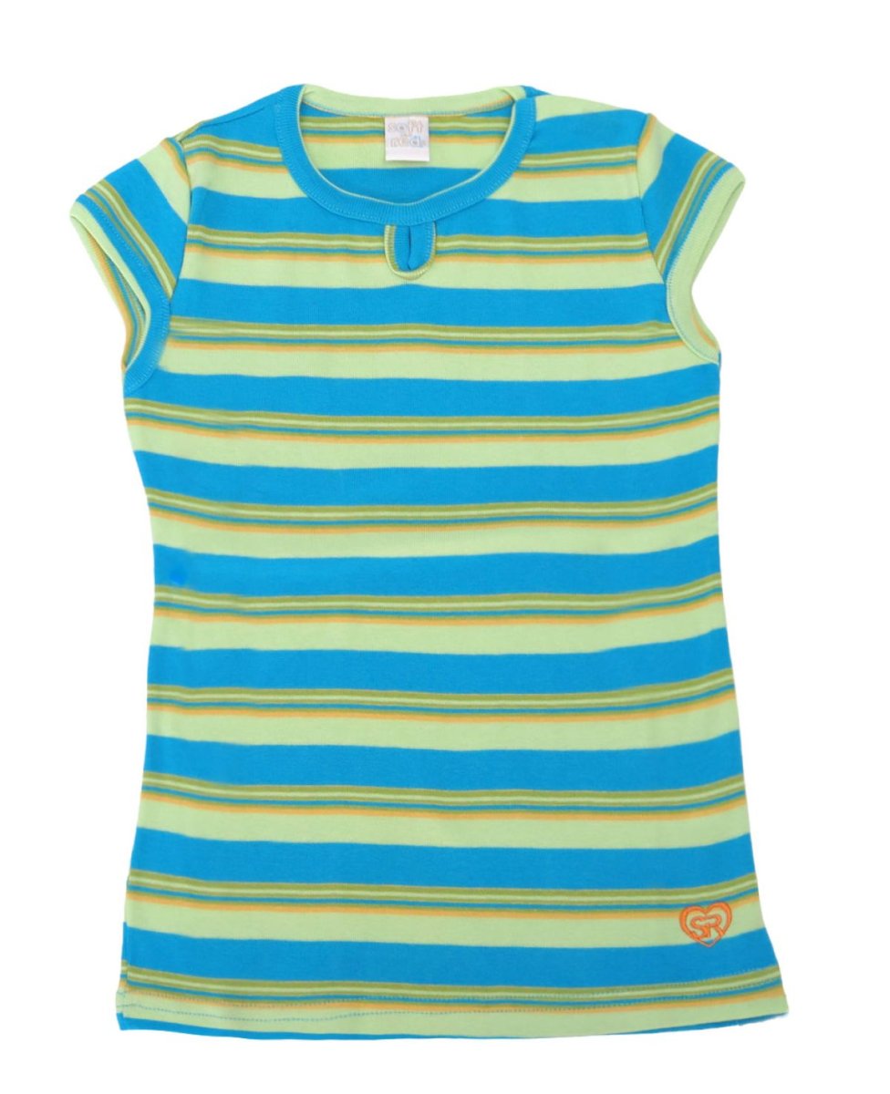 Remera Manga Corta Rayada