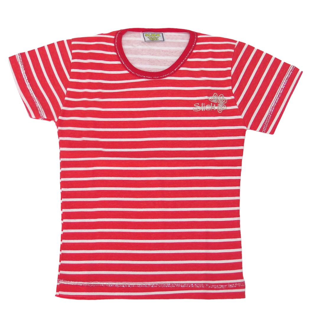 Remera Manga Corta Rayada