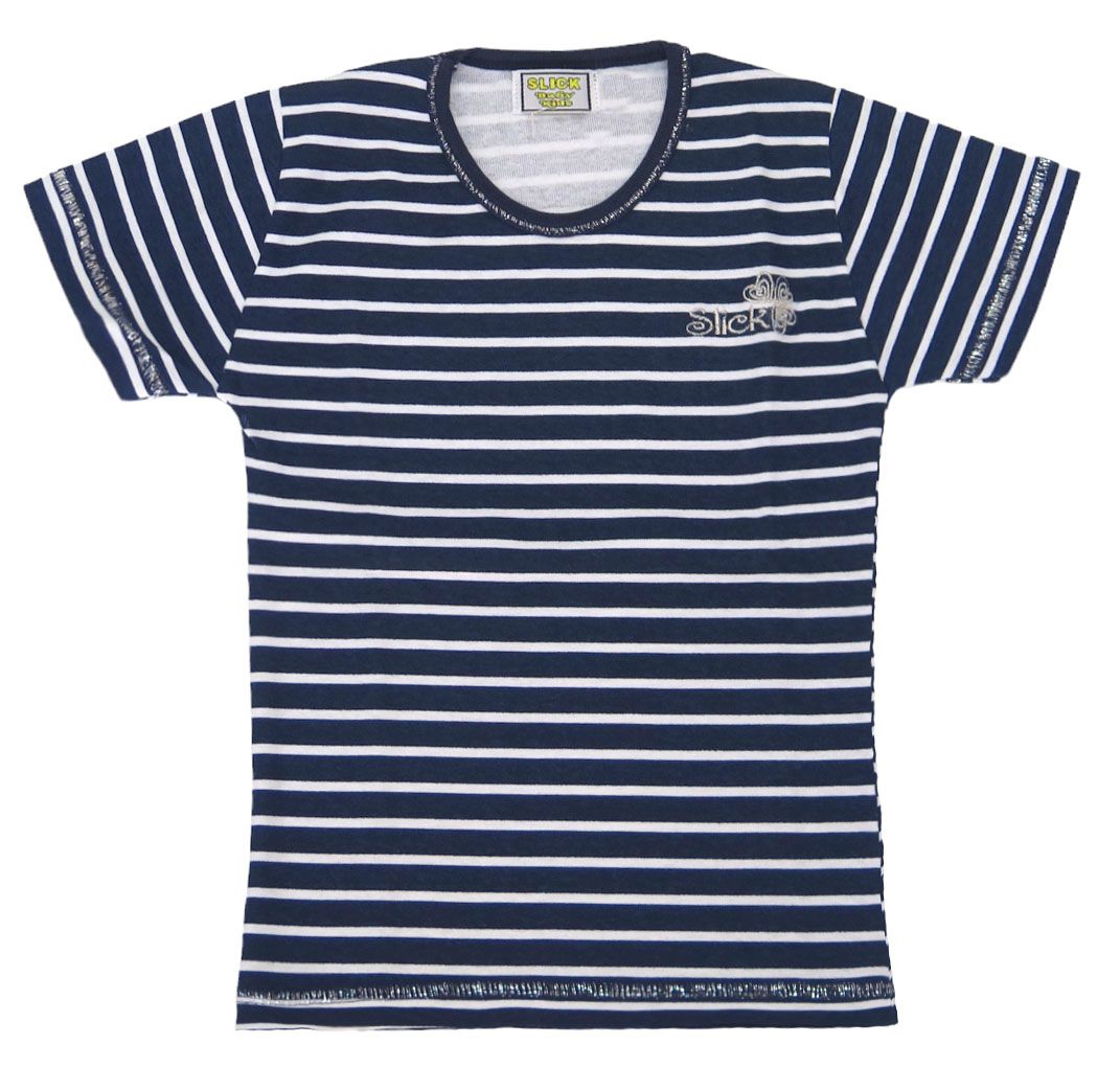 Remera Manga Corta Rayada