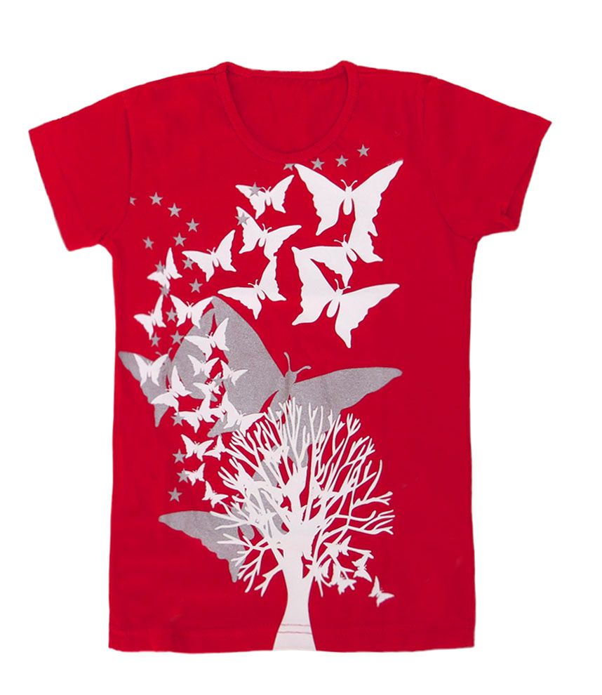 Remera Manga Corta Estampado Mariposas y Estrellas con Brillo