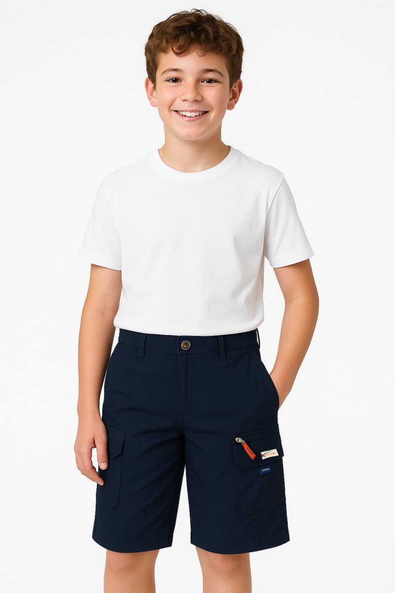 Bermuda de Gabardina con Bolsillos Tipo Cargo