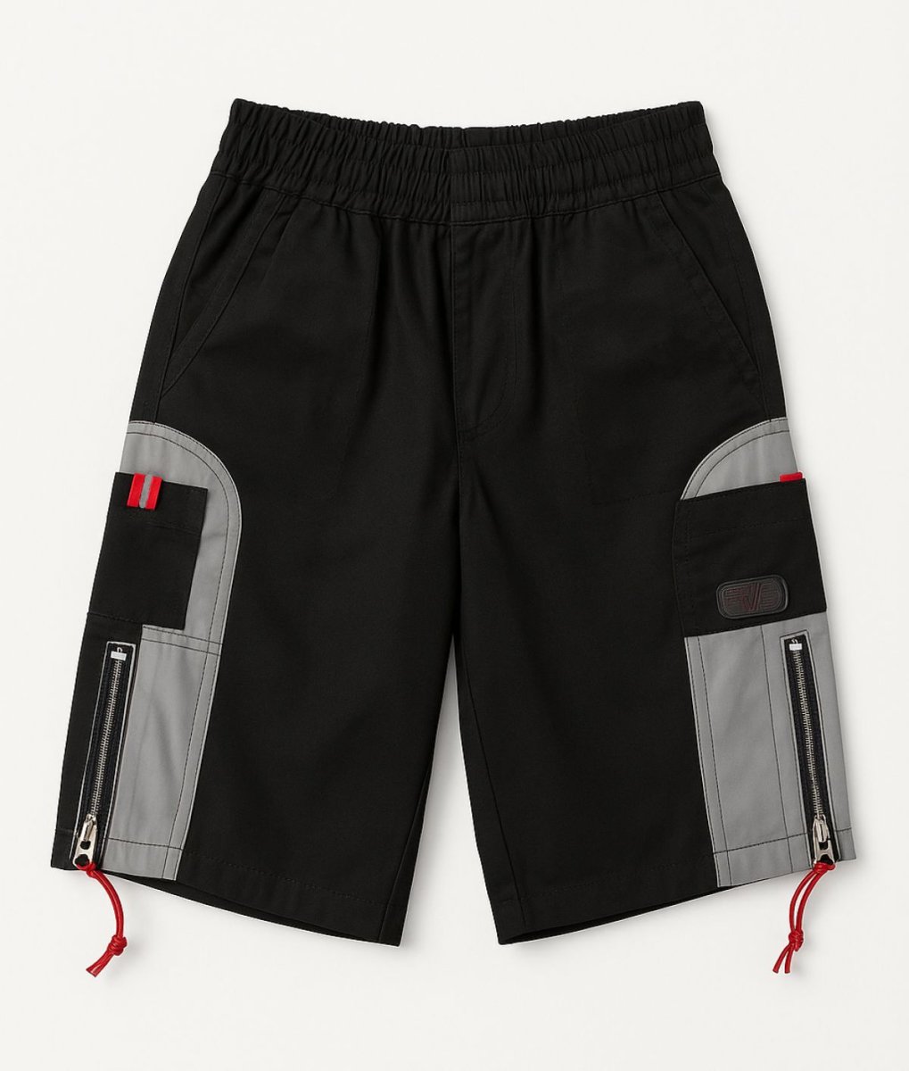 Bermuda de Gabardina con Bolsillos Tipo Cargo con Cierre