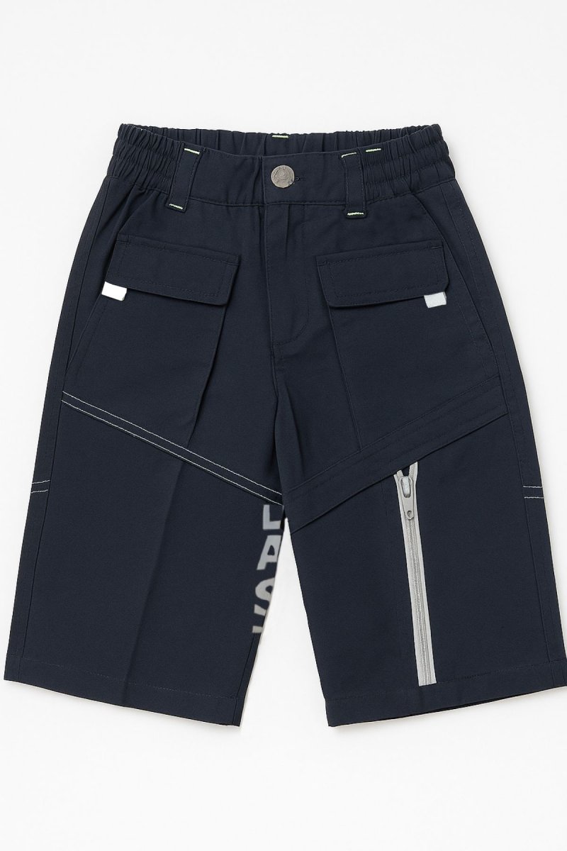 Bermuda de Gabardina Semi Elastizada con Bolsillo Cargo