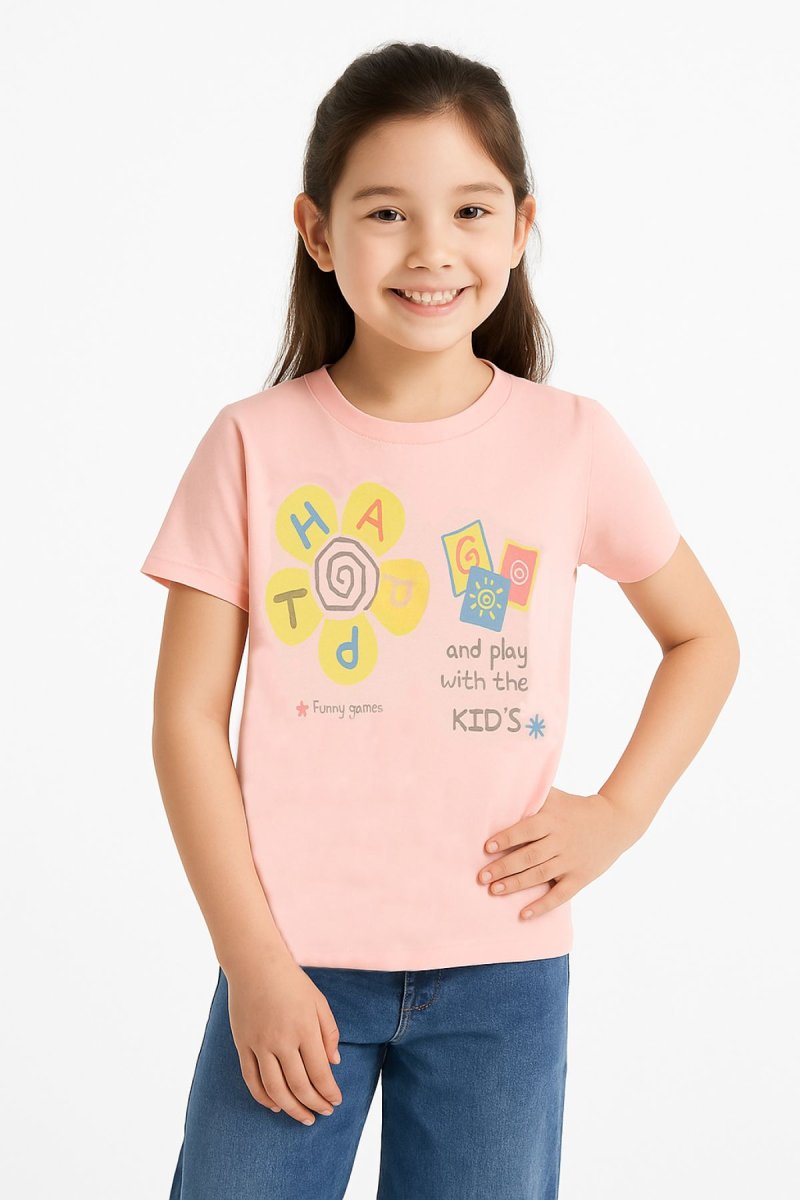 Remera Manga Corta Estampado Flor Happy Espiral