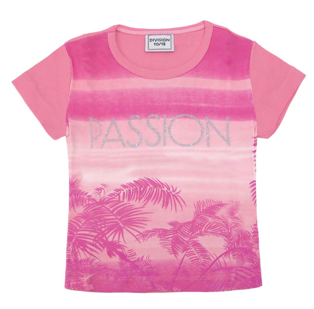 Remera Manga Corta Estampado Palmeras con Brillo