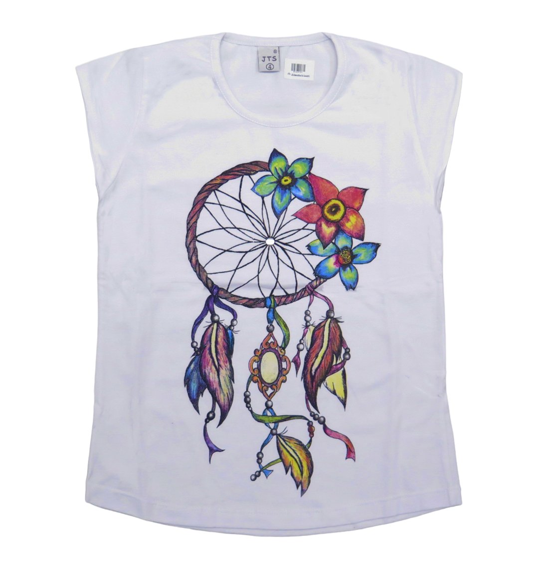 Remera Nena Flor Tachas M/C