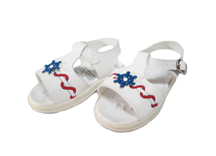 Sandalias con Hebilla y Aplique de Ancla Marinero