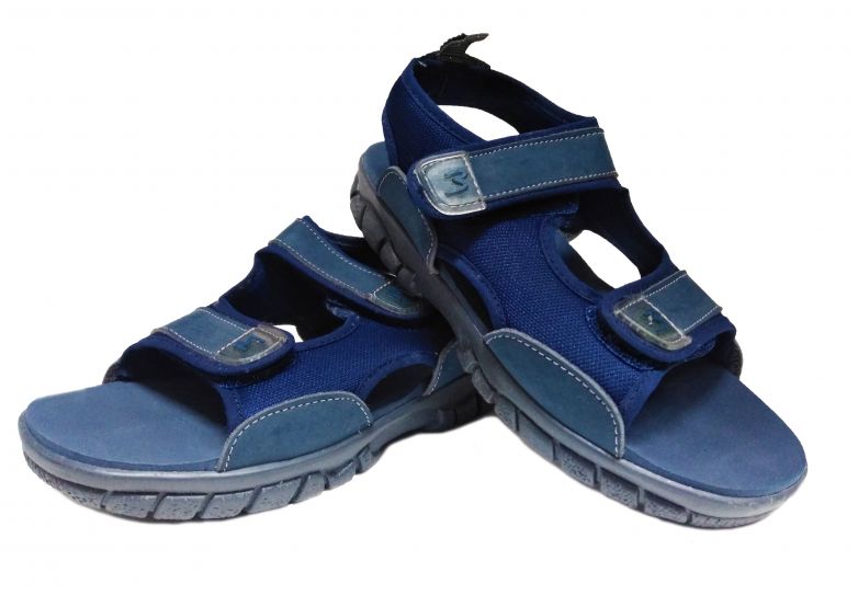 Sandalia Beach de Tela y Ecocuero con Velcro