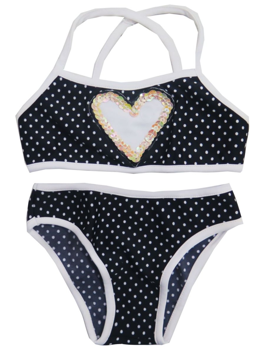 Malla 2 Piezas Estampado Lunares y Lentejuelas Bordadas