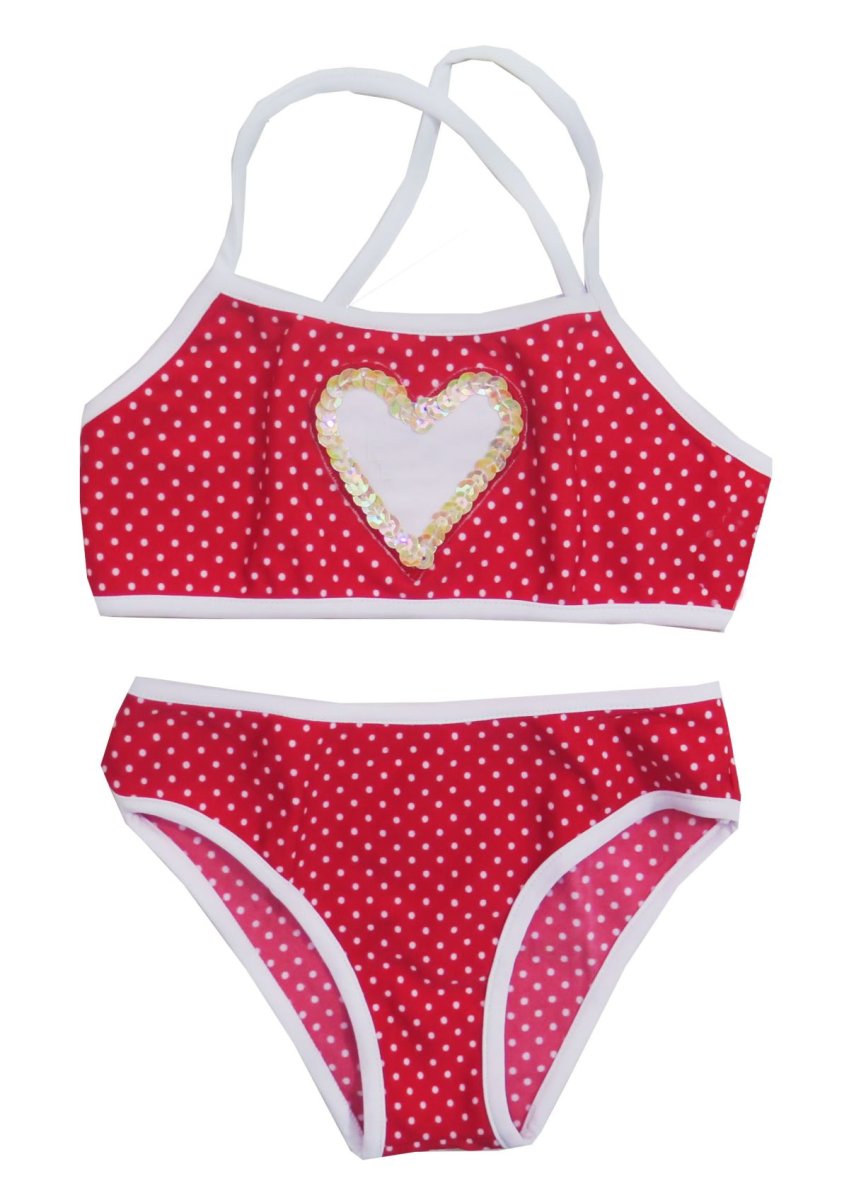 Malla 2 Piezas Estampado Lunares y Lentejuelas Bordadas