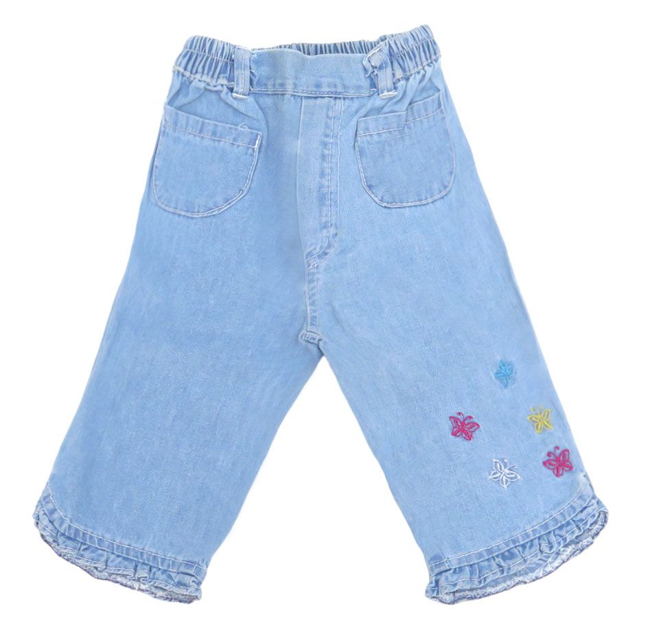 Pescadora de Jean con Mariposas Bordadas