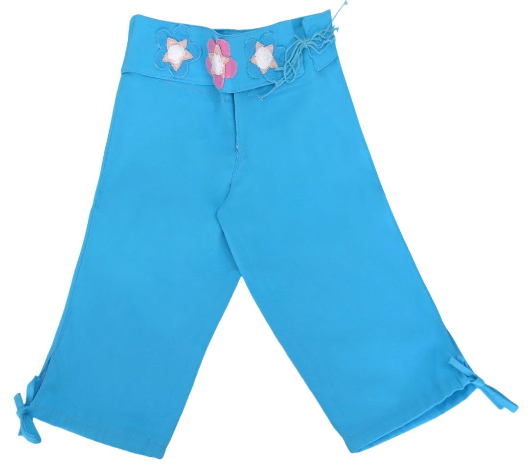 Pescadora de Tela Liso con Cinturo de Flores