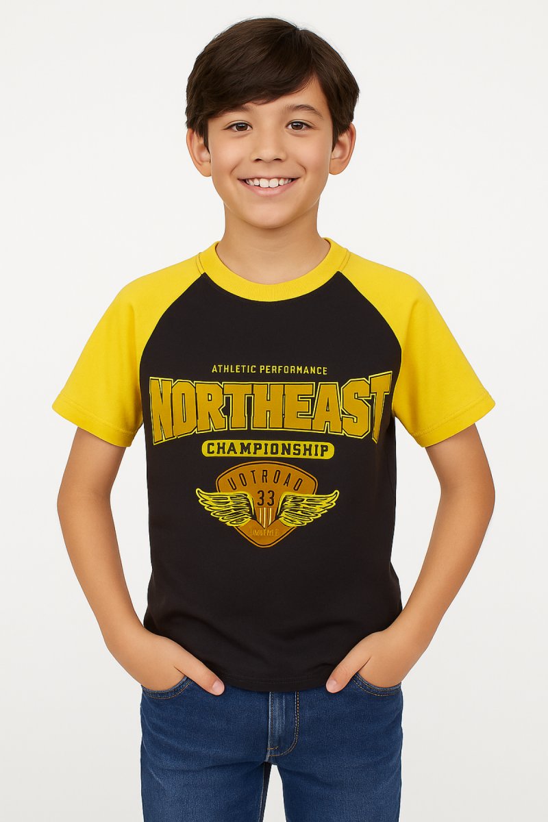 Remera Manga Corta Estampado con Terciopelo Northeast