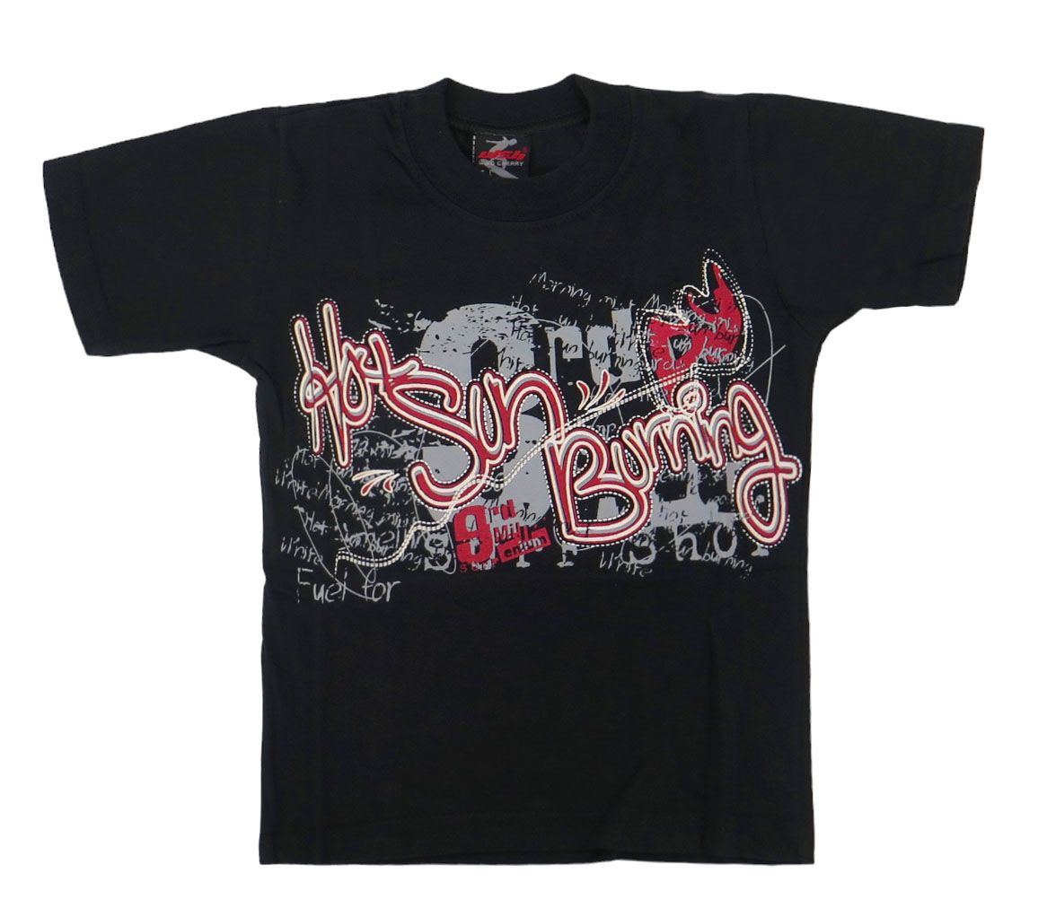 Remera Manga Corta Estampado Hot Sun Burning