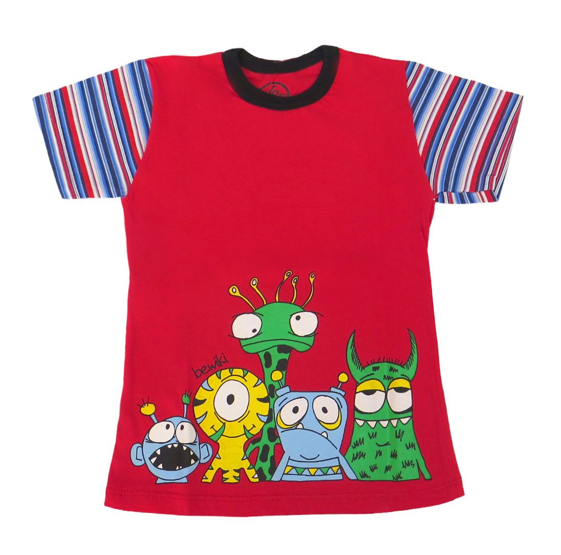 Remera Manga Corta Estampado Monstruitos