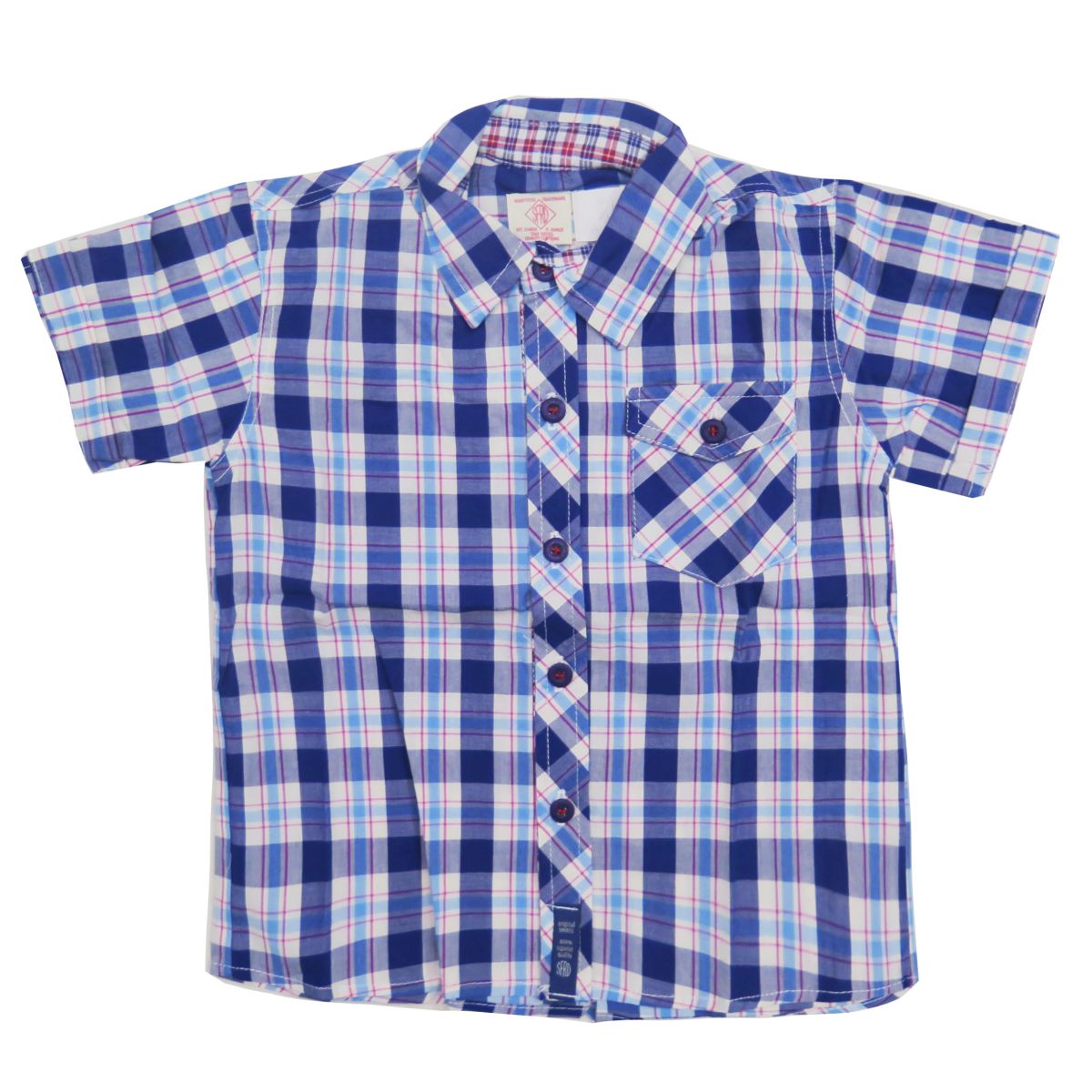 Camisa Manga Corta Estampado Escoces