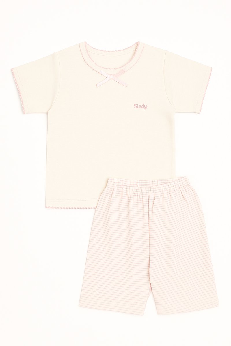 Pijama Veranos Remera Manga Corta y Short con Moño