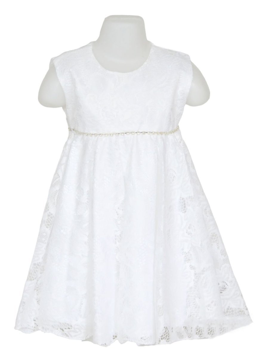 Vestido Bautismo de encaje con brillo