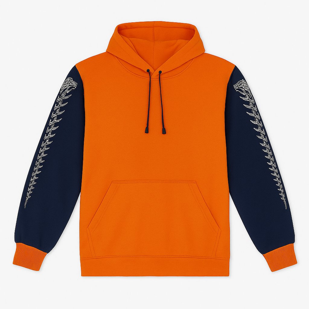 Buzo de Algodon Frizado con Capucha Estampado Dragones en la Espalda