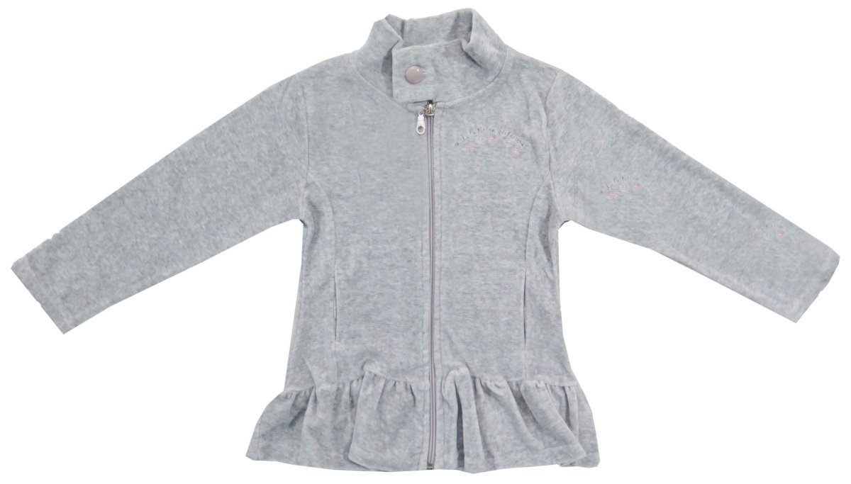 Campera de Plush con Cuello y Volados Bordado