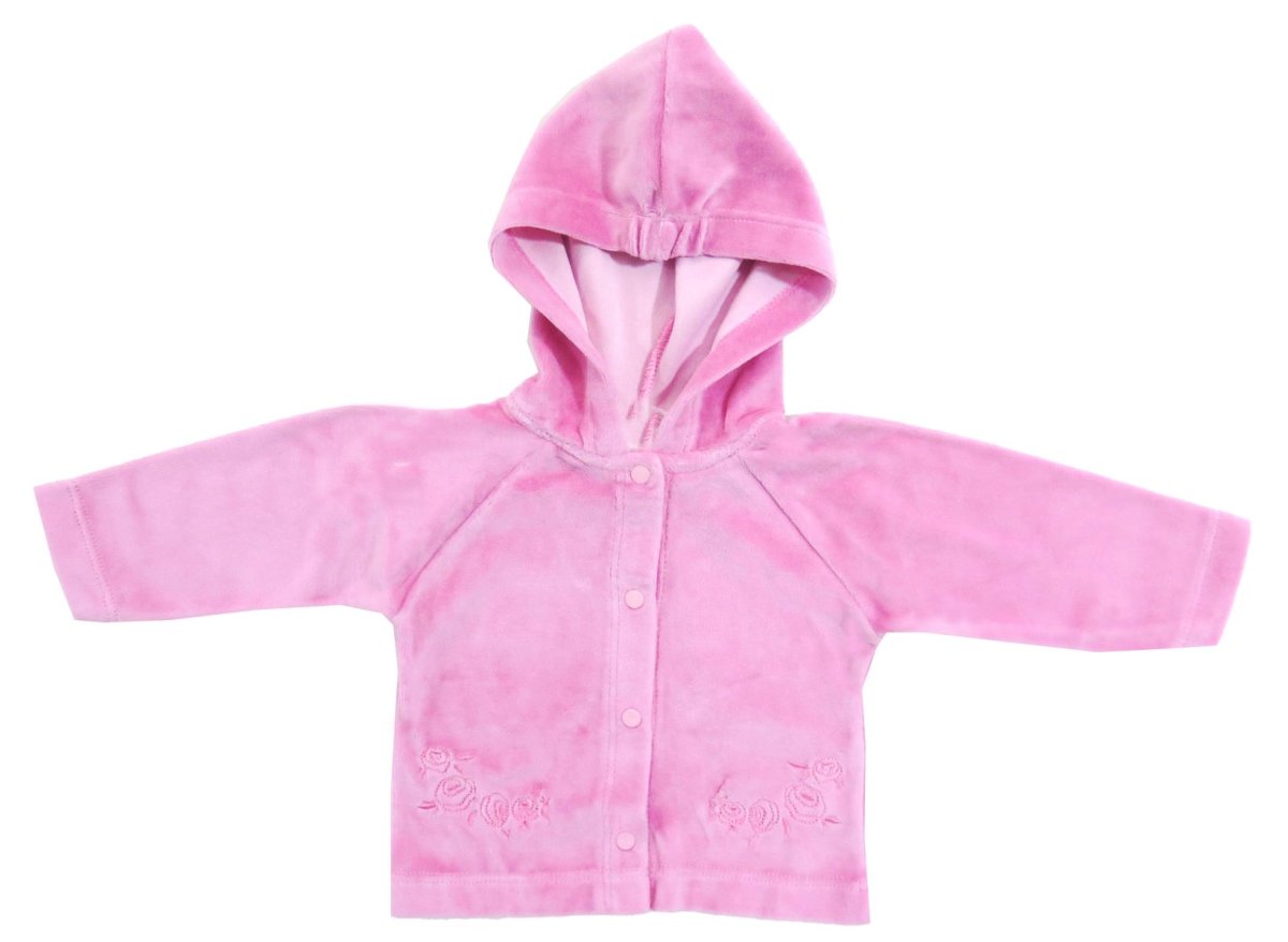 Campera de Plush Bordada con Capucha