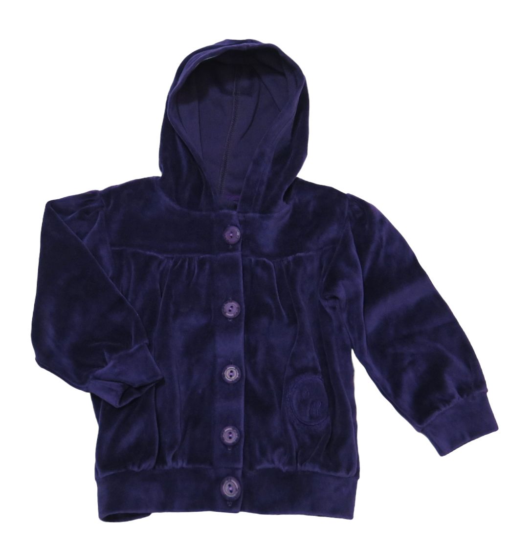 Campera de Plush con Capucha y Botones