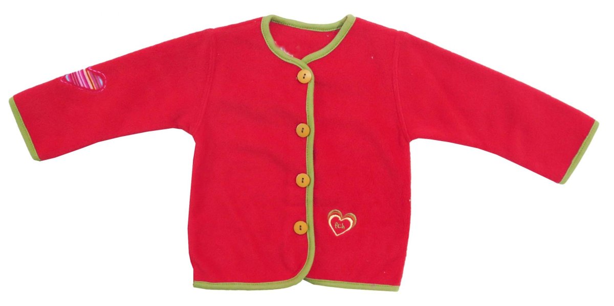 Campera Saquito de Polar Bordado Corazon