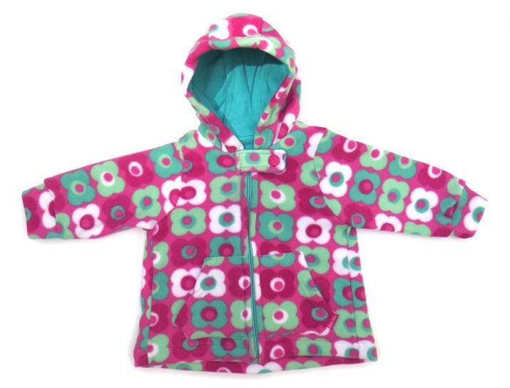 Campera de Polar Con Capucha Estampada Con Flor