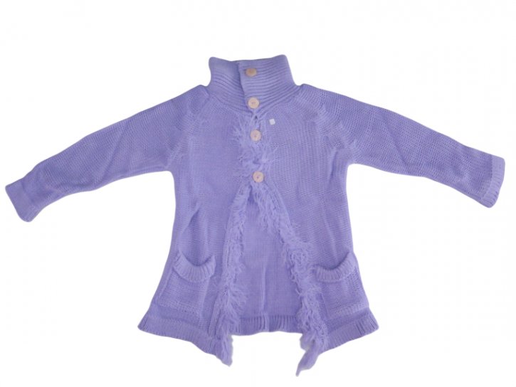 Saco Tejido Cuello Polera con Flecos