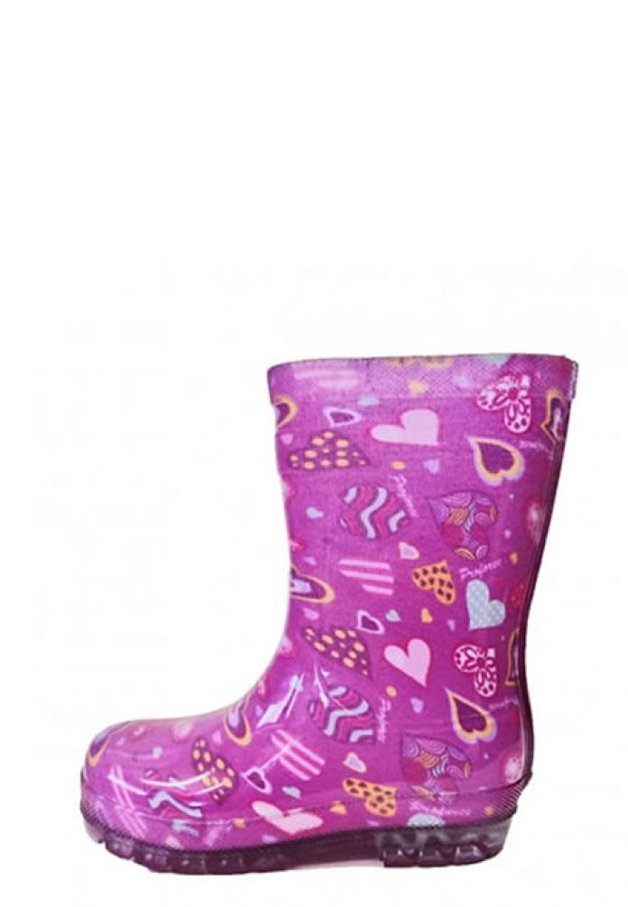 Bota de Lluvia Estampada con Suela Transparente