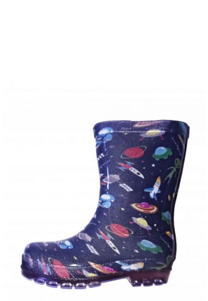 Bota de Lluvia Estampada con Suela Transparente