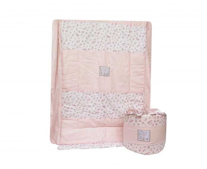 Acolchado Cuna Funcional con Chichonera Estampado Jardineria