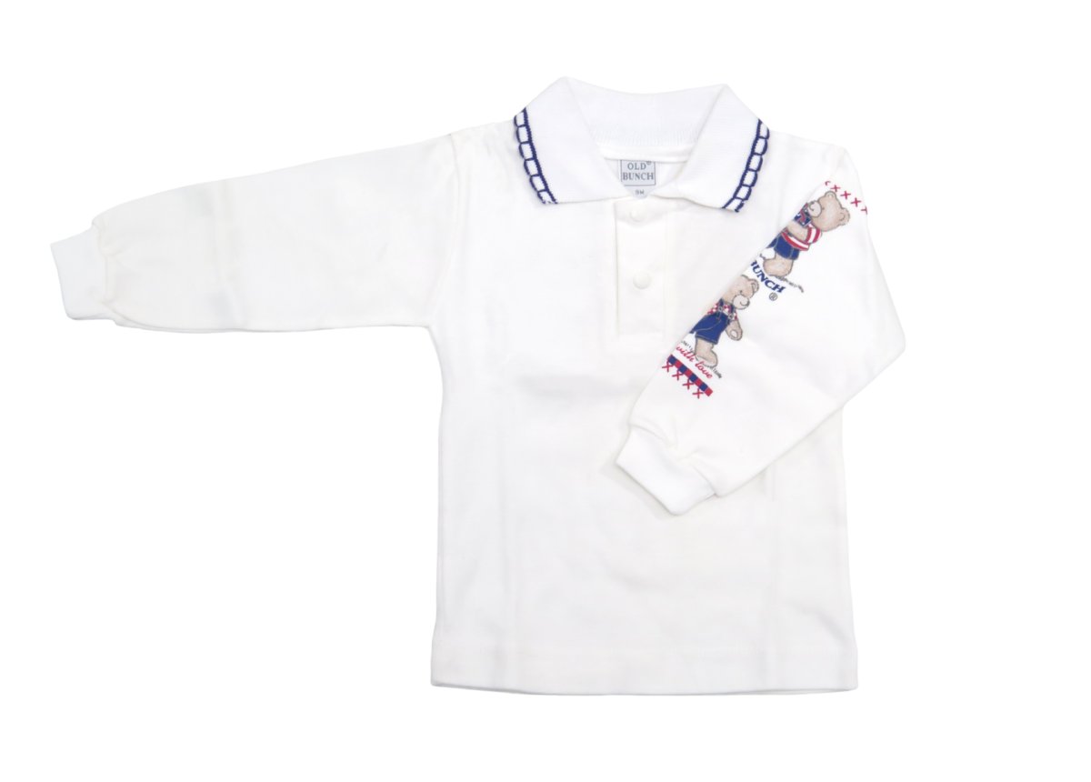 Chomba Manga Larga con Estampado de Osos en la Manga