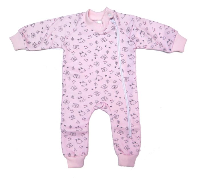 Enterito Frizado Estampado Con Cierre Sin Pie