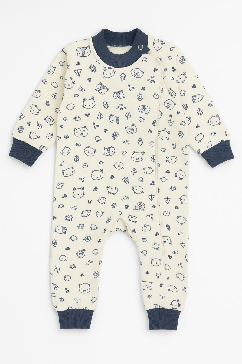 Enterito Frizado Estampado Con Cierre Sin Pie